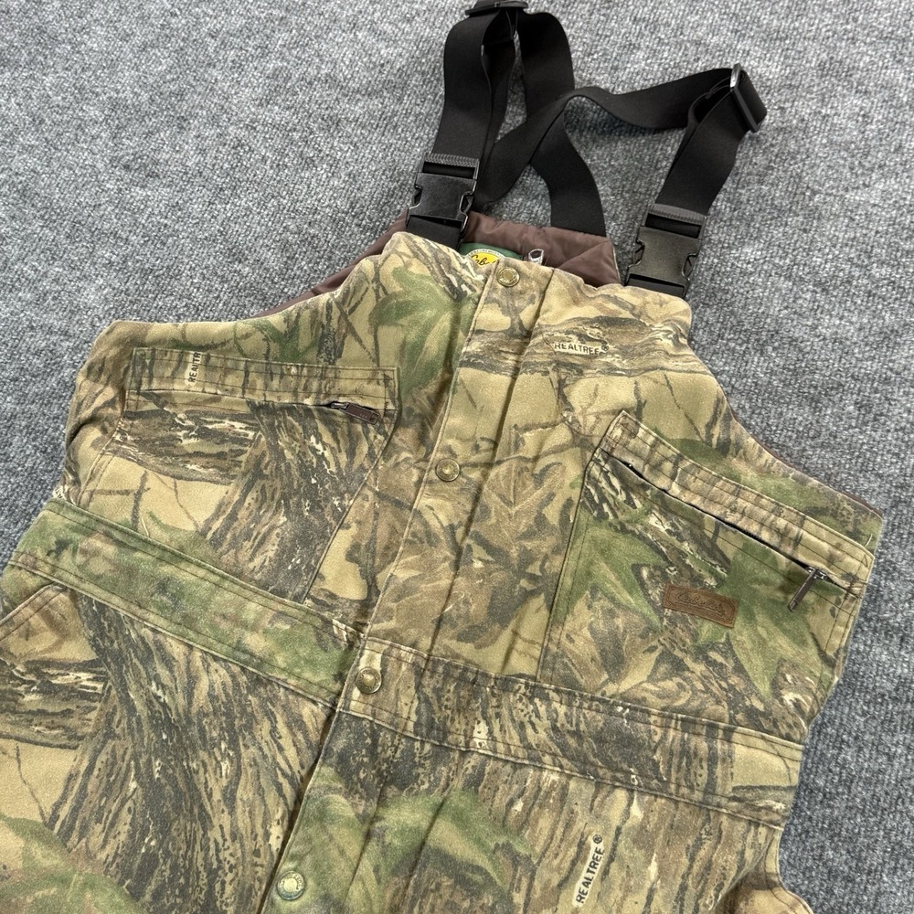Cabelas Dry-Plus Real Tree Camo Hunting Bibs Insulated Mens Large Short